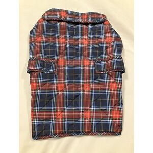 St. John's Bark Dog Coat Size Large Blue Red Plaid